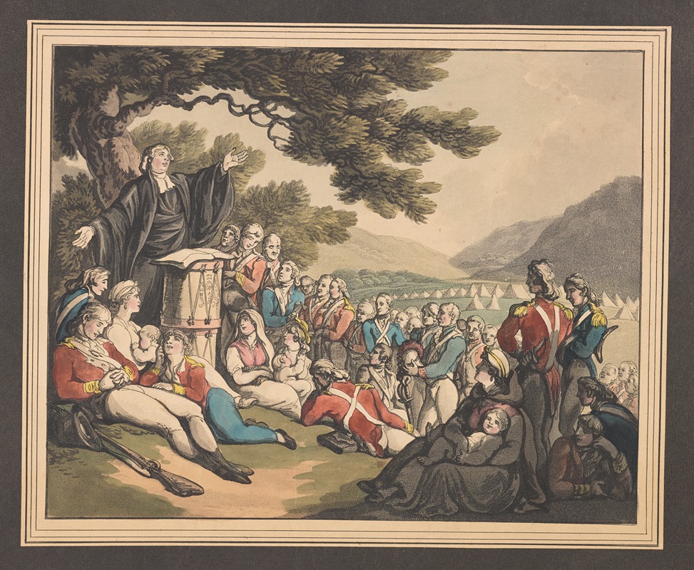 Thomas Rowlandson - Soldiers attending divine service