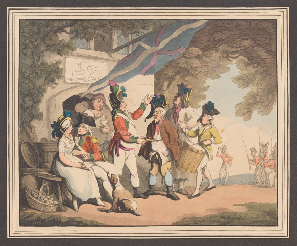 Thomas Rowlandson - Soldiers recruiting