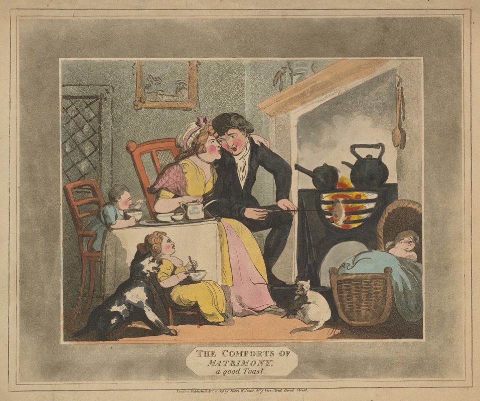 Thomas Rowlandson - The comforts of matrimony. A good toast