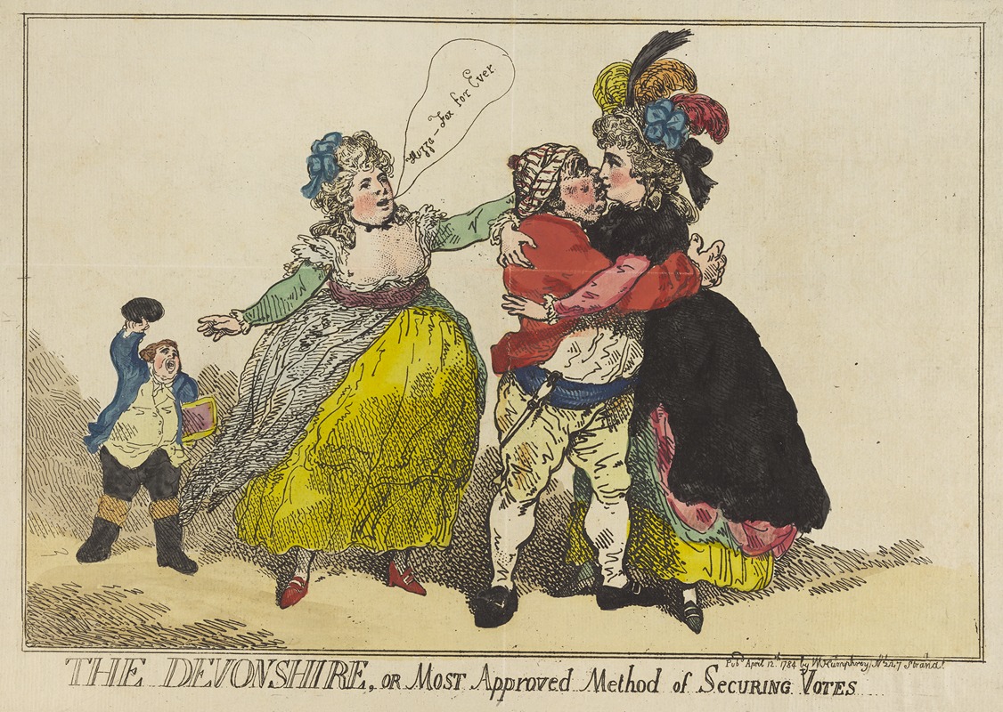 Thomas Rowlandson - The Devonshire, or most approved method of securing votes