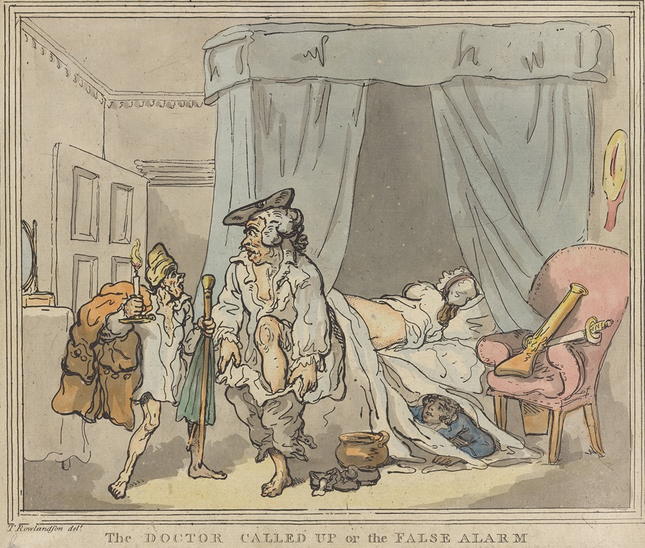 Thomas Rowlandson - The doctor called up or the false alarm