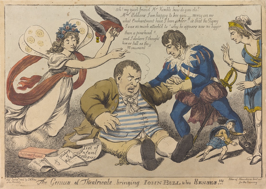 Thomas Rowlandson - The Genius of Theatricals bringing John Bull to his senses!!!.