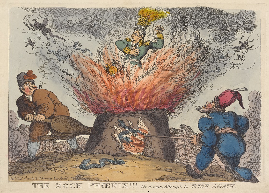 Thomas Rowlandson - The mock phoenix!!! Or a vain attempt to rise again