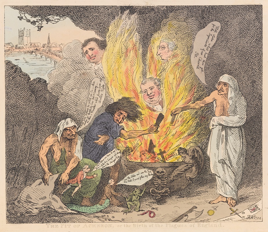 Thomas Rowlandson - The Pit of Acheron, or the birth of the plagues of England