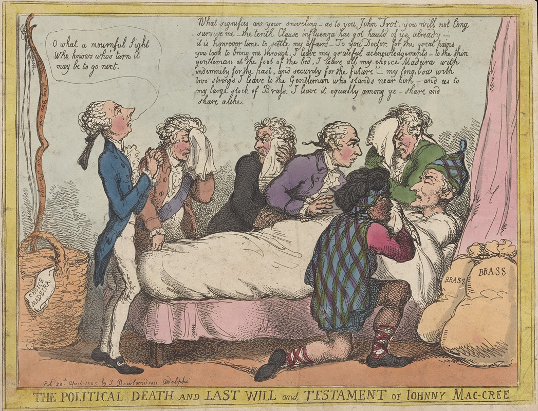 Thomas Rowlandson - The political death and last will and testament of Johnny Mac-Cree