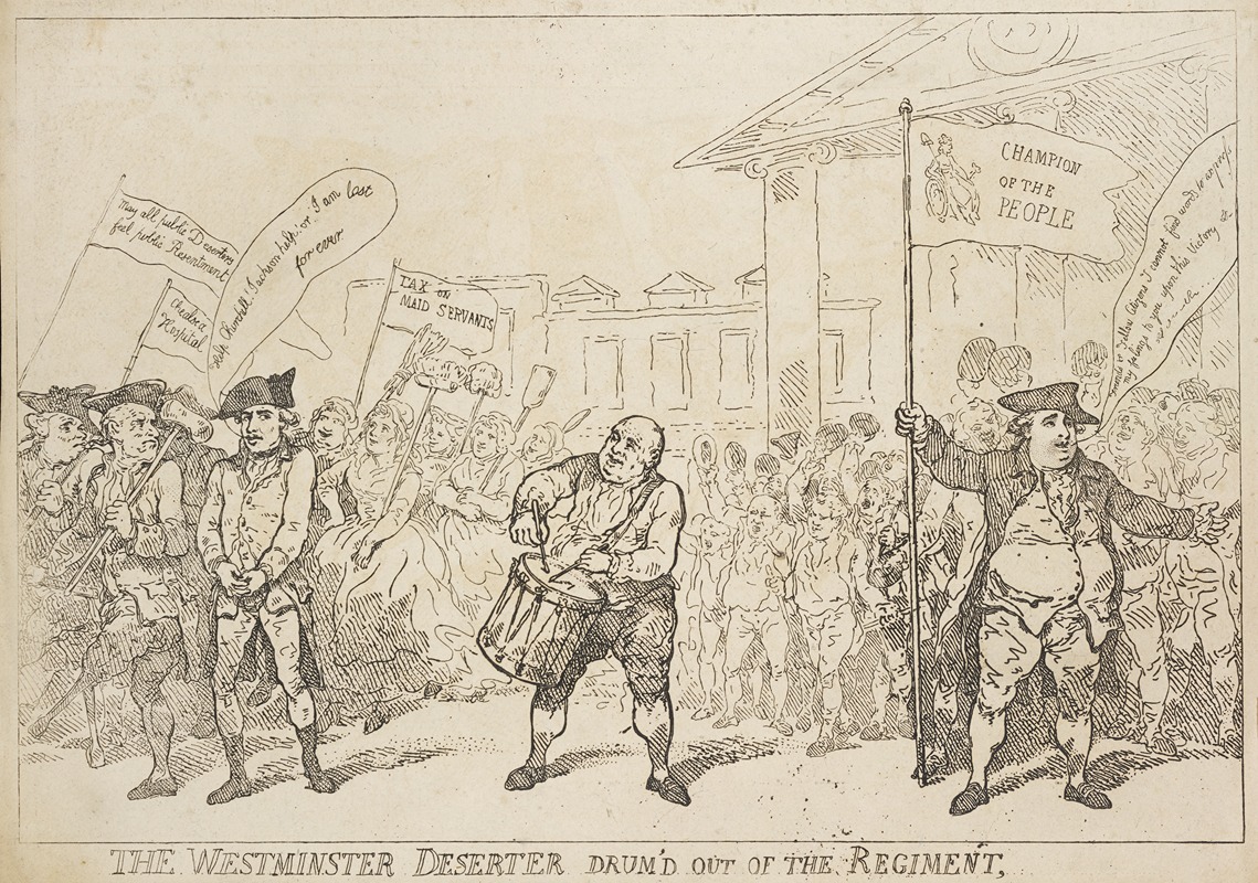 Thomas Rowlandson - The Westminster deserter drum’d out of the Regiment