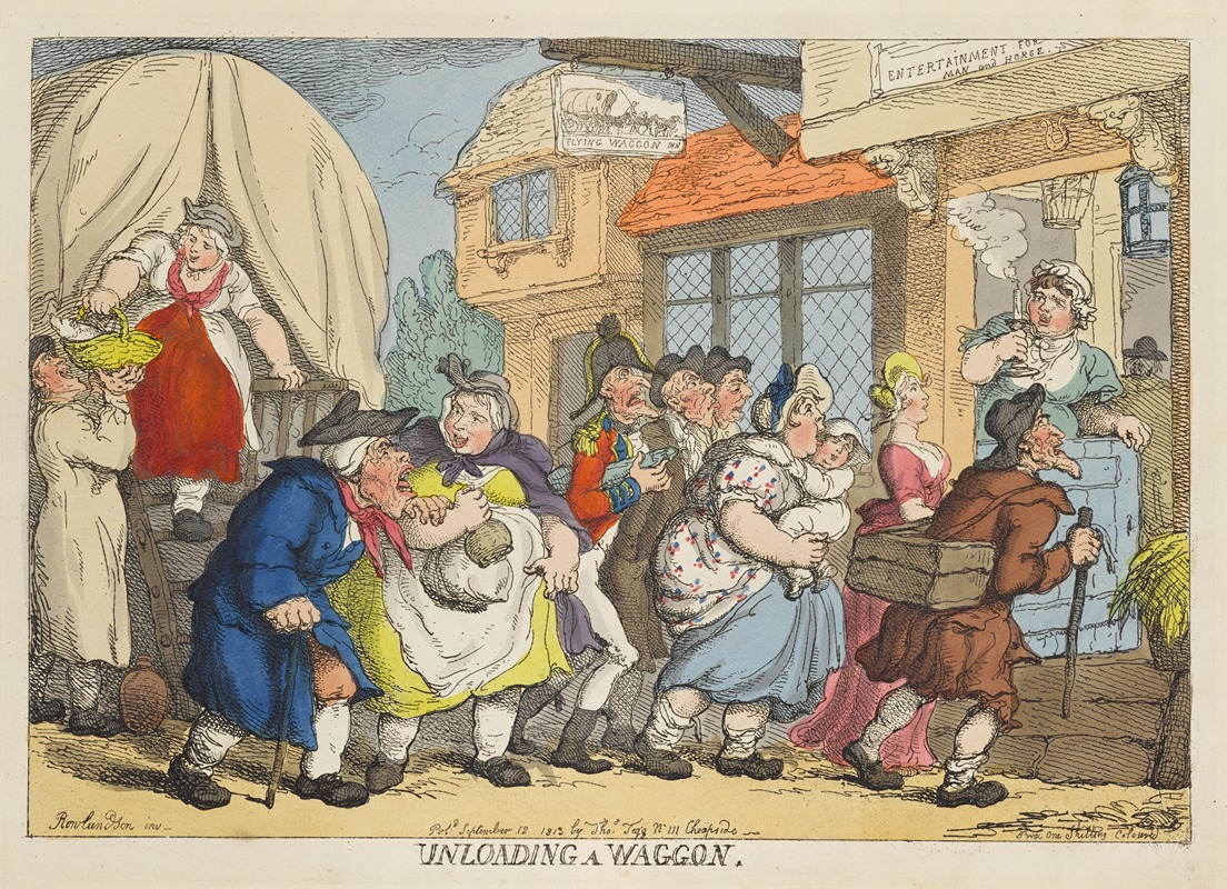 Thomas Rowlandson - Unloading a waggon