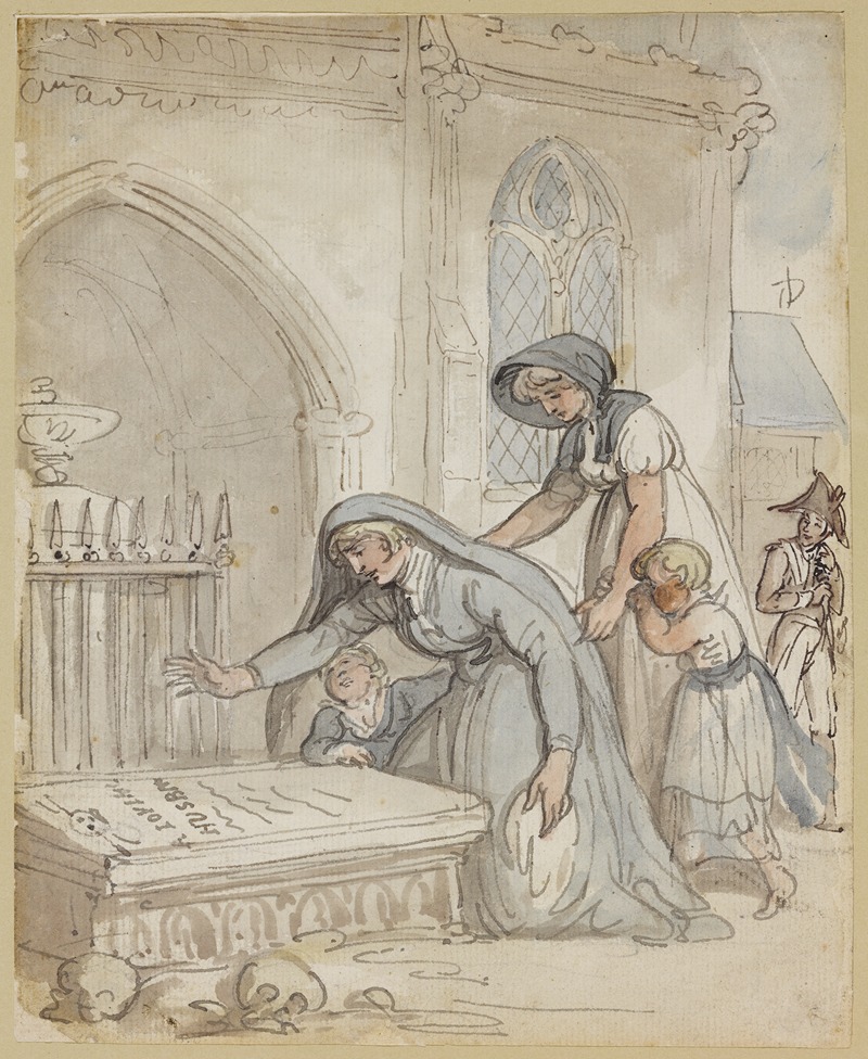 Thomas Rowlandson - Widow at the tomb