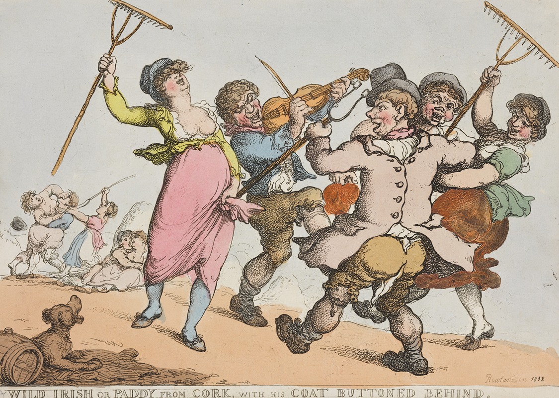 Thomas Rowlandson - Wild Irish or Paddy from Cork, with his coat buttoned behind