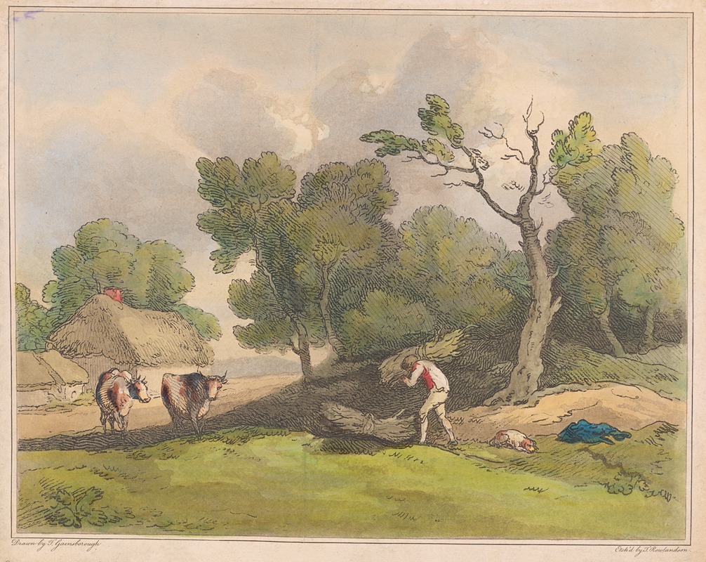 Thomas Rowlandson - Woodgatherer in a landscape