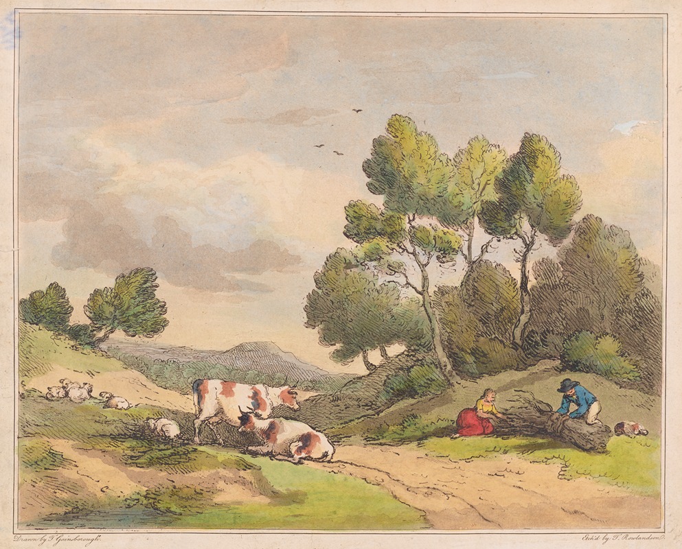 Thomas Rowlandson - Woodgatherers in a landscape