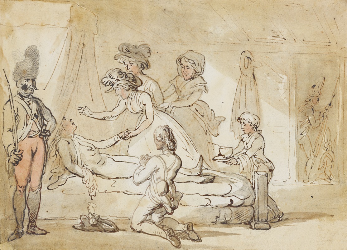 Thomas Rowlandson - Wounded soldier