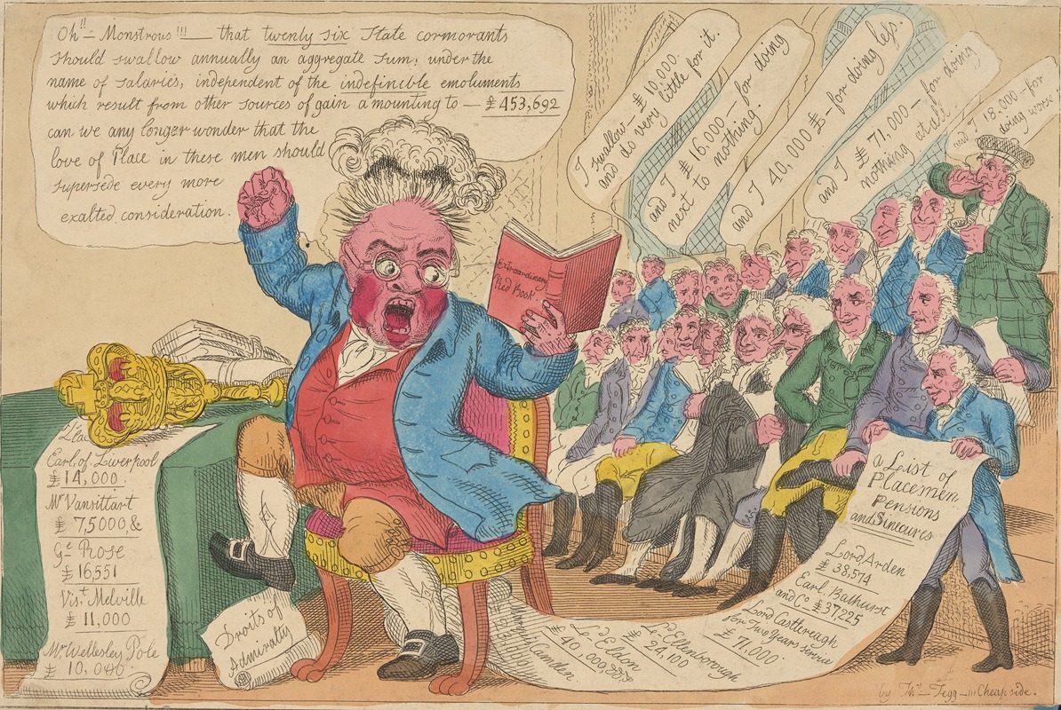 William Elmes - John Bull reading the extraordinary red book