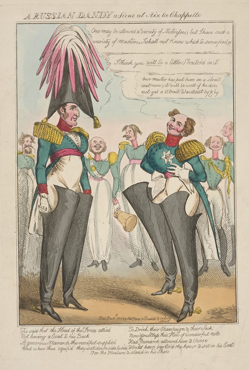 William Heath - A Russian dandy, a scene at Aix la Chappelle.