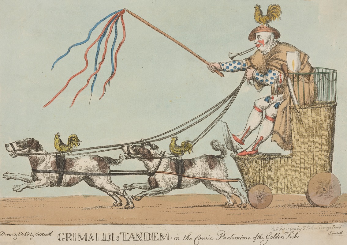 William Heath - Grimaldi’s Tandem, in the comic pantomime of the golden fish.