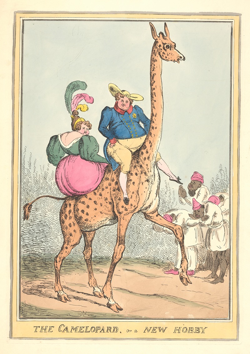 William Heath - The camelopard, or a new hobby.