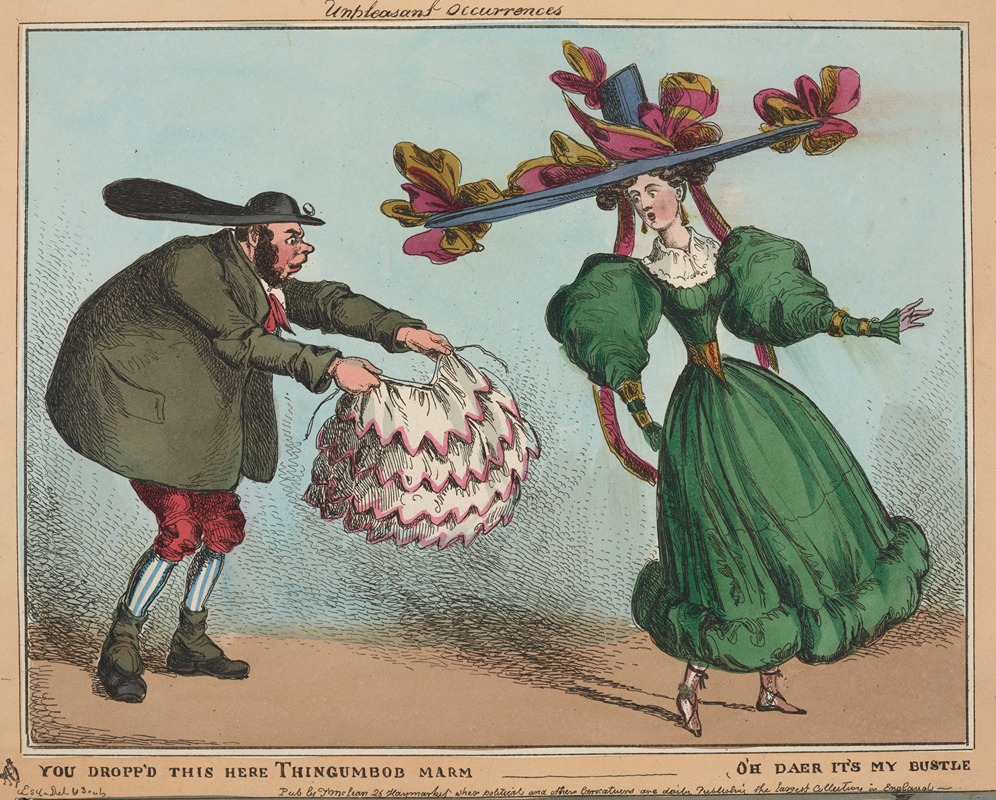 William Heath - Unpleasant occurrences, pl. 1st. You dropp’d this here thingumbob marm – Oh dear it’s my bustle.