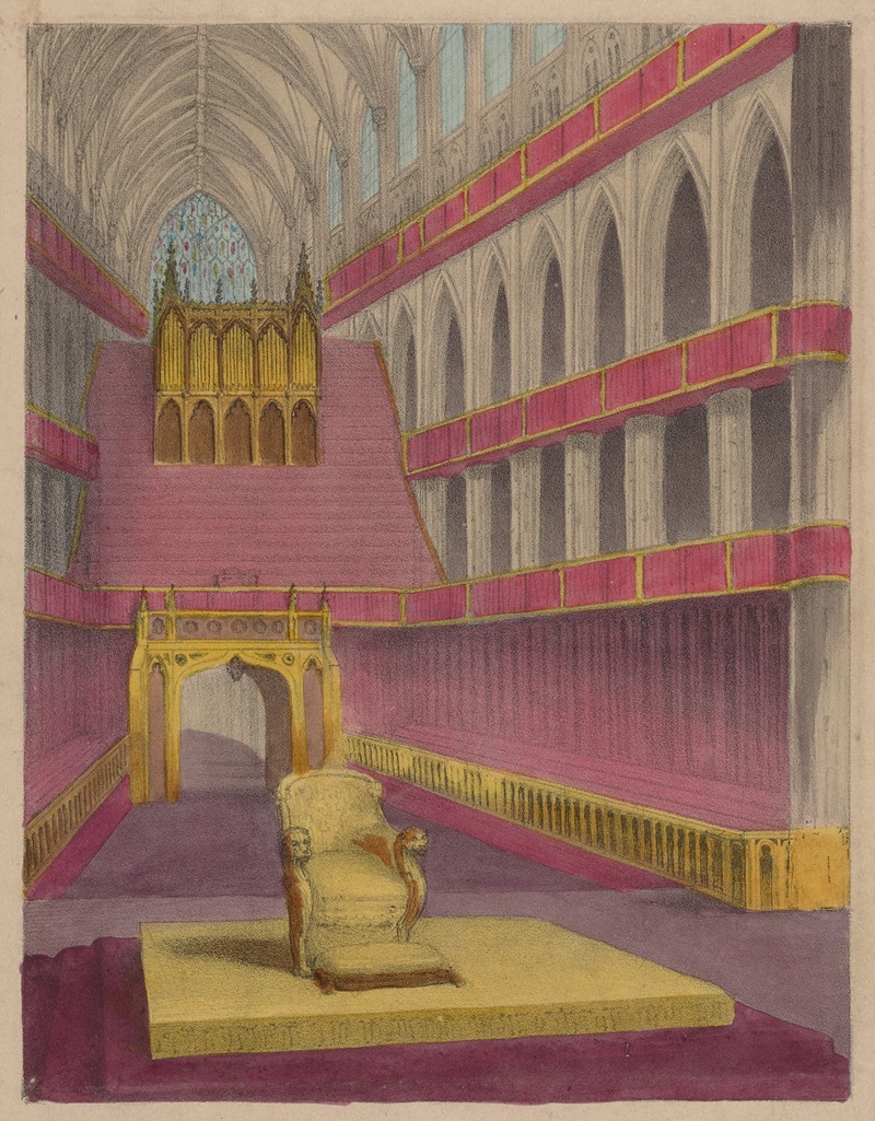 William Spooner - Westminster Abbey fitted up for the coronation of Queen Victoria ; changing to the ceremony of the homage