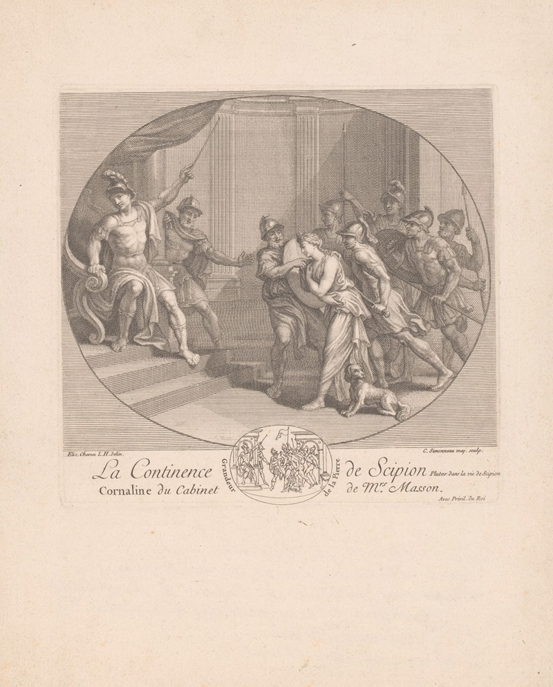 Charles-Louis Simonneau - La Continence de Scipion