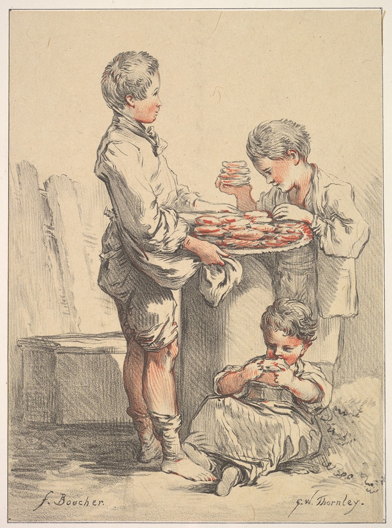 Georges William Thornley - Three Boys with Pancakes