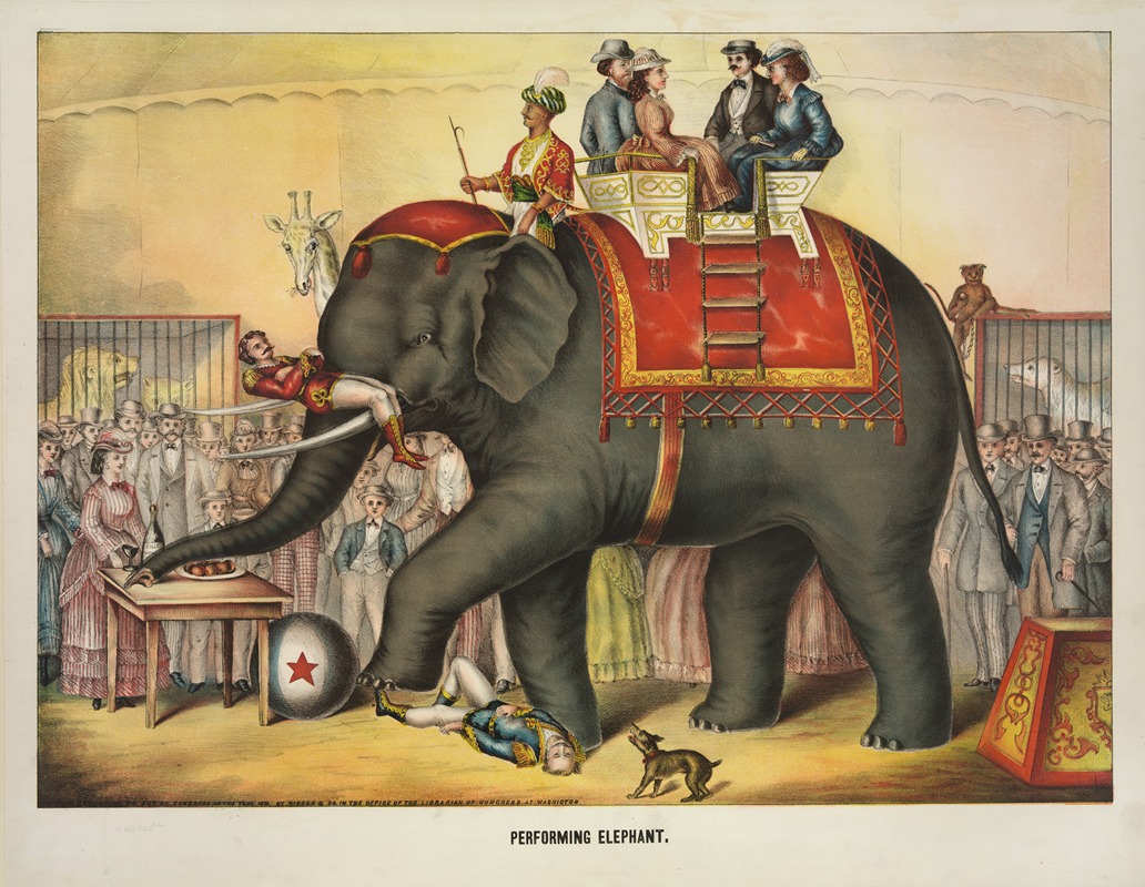 Gibson & Co. Lith - Performing elephant