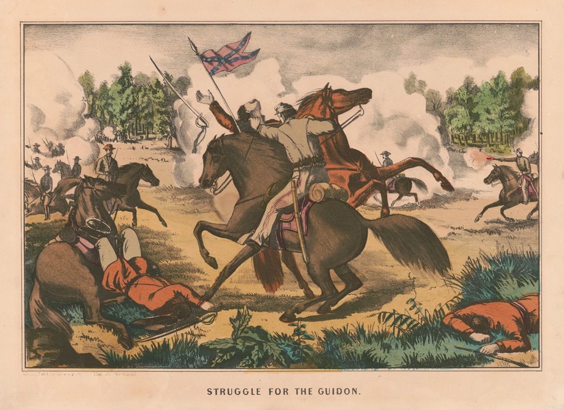 Gibson & Co. Lith - Struggle for the guidon