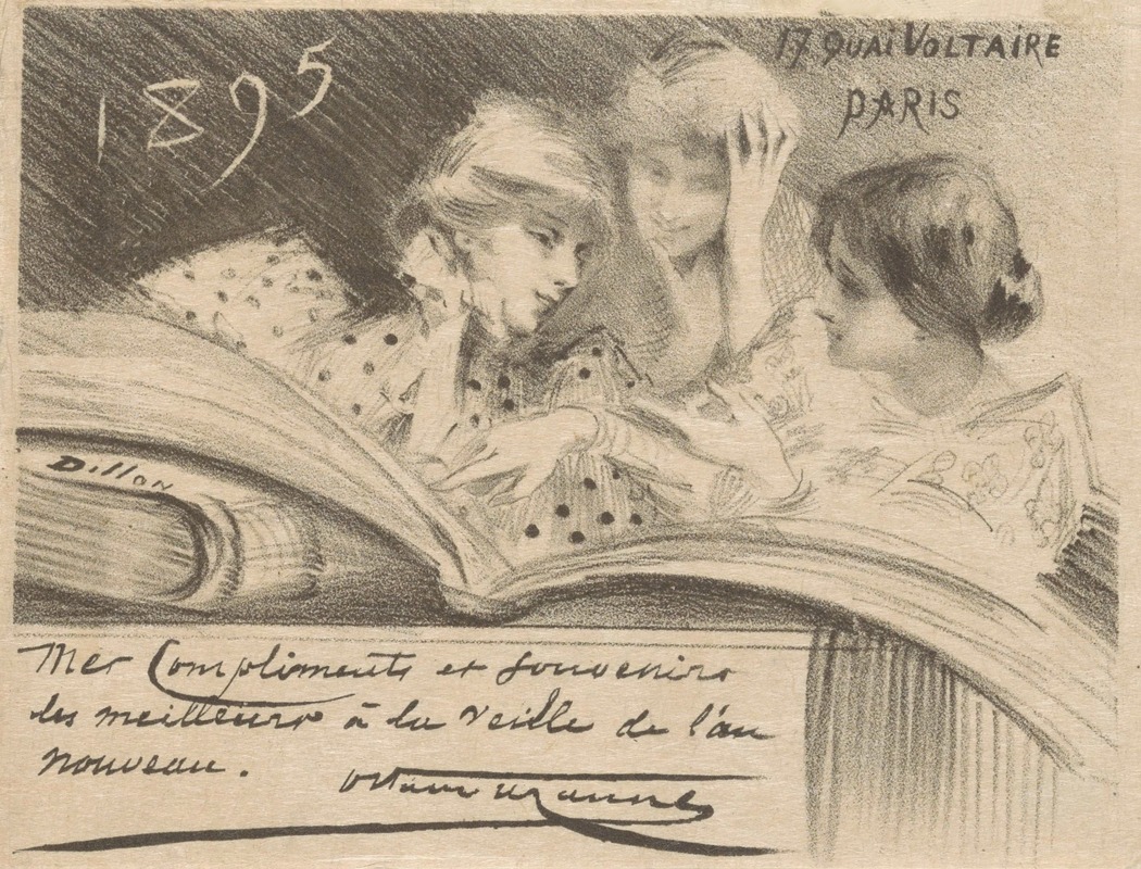 Henri-Patrice Dillon - New Year’s greeting from Octave Uzanne for the year 1895