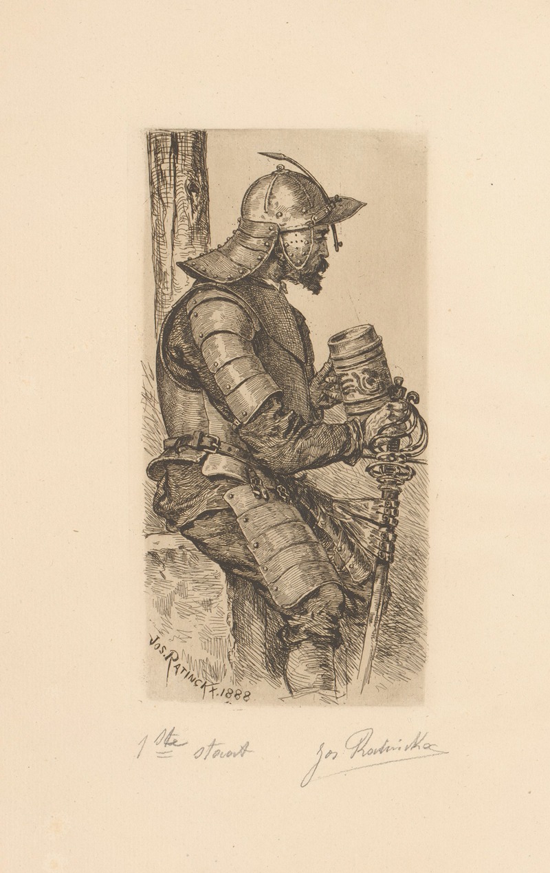 Jos Ratinckx - Man in armor with sword and pulley