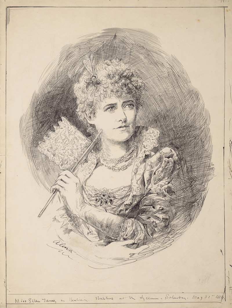 Alma - Miss Ellen Terry as Beatrice, sketched at the Lyceum