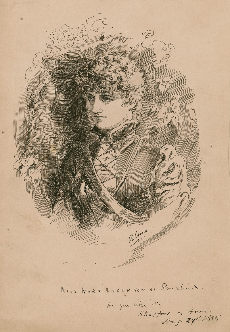 Alma - Miss Mary Anderson as Rosalind, As you like it, Stratford-on-Avon, August 29, 1885