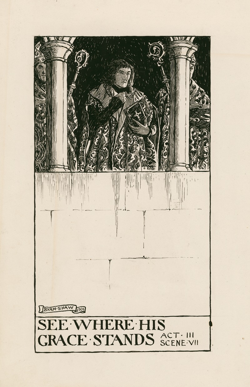 Byam Shaw - King Richard III; See where his grace stands Act III Scene VII