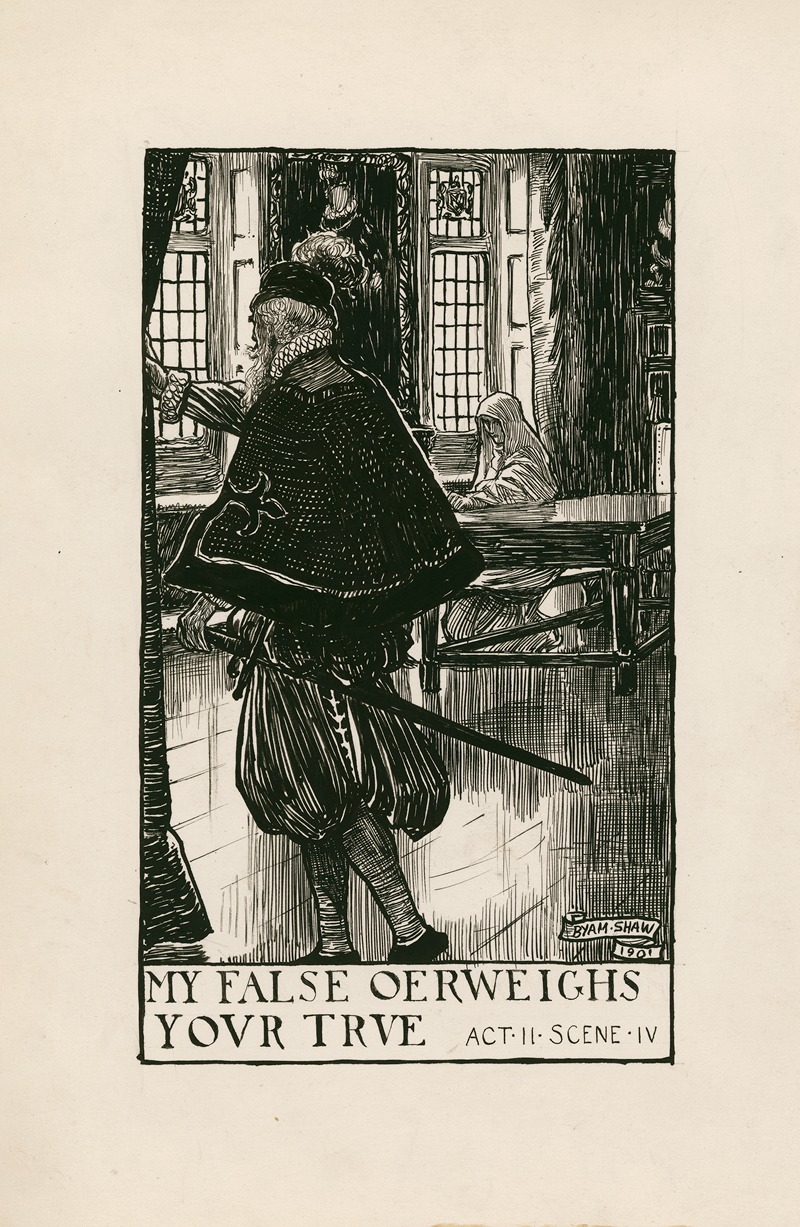 Byam Shaw - Measure for measure; My false oerweighs your true Act II Scene IV