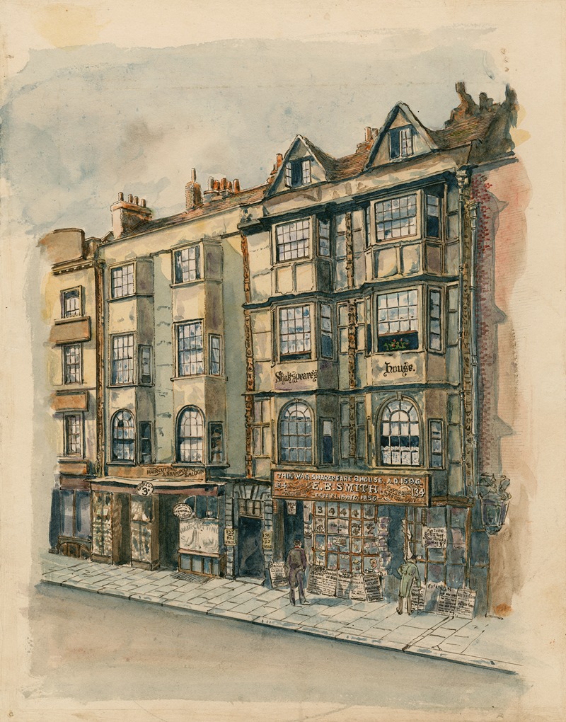 C.P. Norman - So-called Shakespeare’s house, Aldersgate Street, London