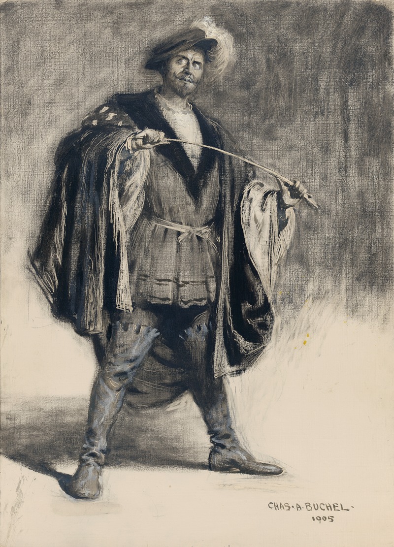 Charles A. Buchel - Herbert Beerbohm Tree as Benedick in Much ado about nothing, II, 3