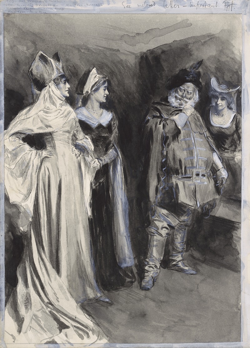 Frederick Henry Townsend - Merry wives of Windsor, Miss Ellen Terry as Mistress Page, Margaret Kendal as Mistress Ford