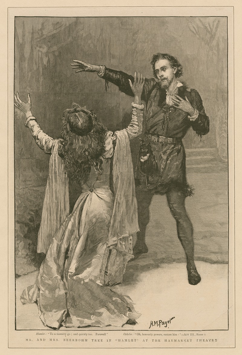 Henry Marriott Paget - Mr. and Mrs. Beerbohm Tree in ‘Hamlet’ at the Haymarket Theatre