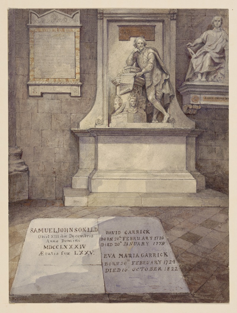 James Robert Thompson - Shakespeare’s statue overlooking the grave markers of Samuel Johnson, David Garrick and Eva Maria Garrick