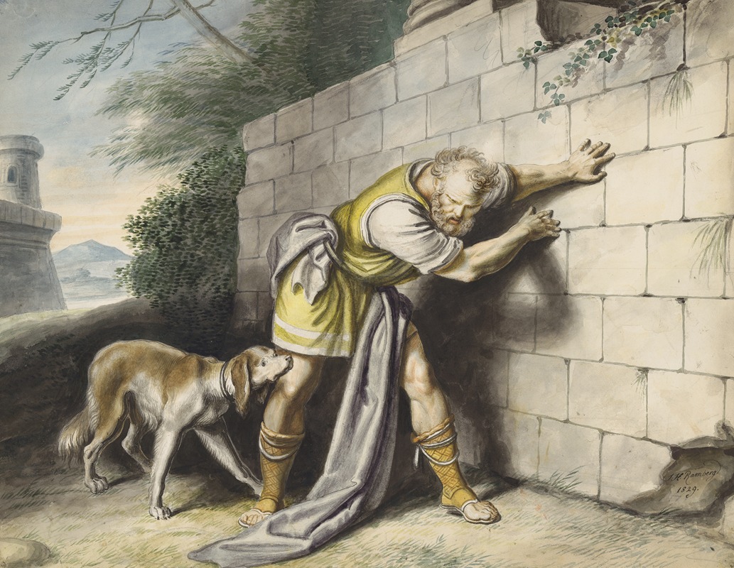 Johann Heinrich Ramberg - [King Lear, III, 7, Regan; ‘Go thrust him out at gates, and let him smell his way to Dover’