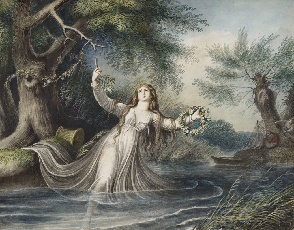 Johann Heinrich Ramberg - Hamlet, IV, 7, Ophelia falling into the water