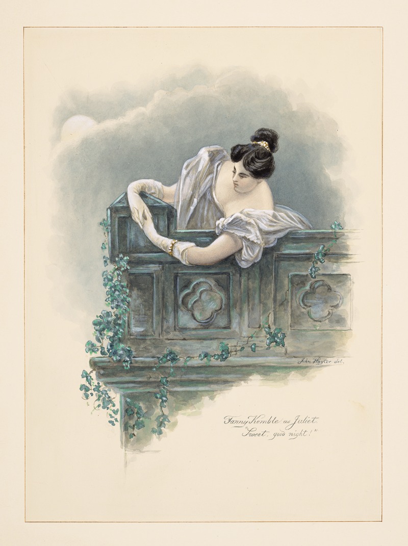 John Hayter - Romeo and Juliet, Fanny Kemble as Juliet, ‘Sweet, good night!’