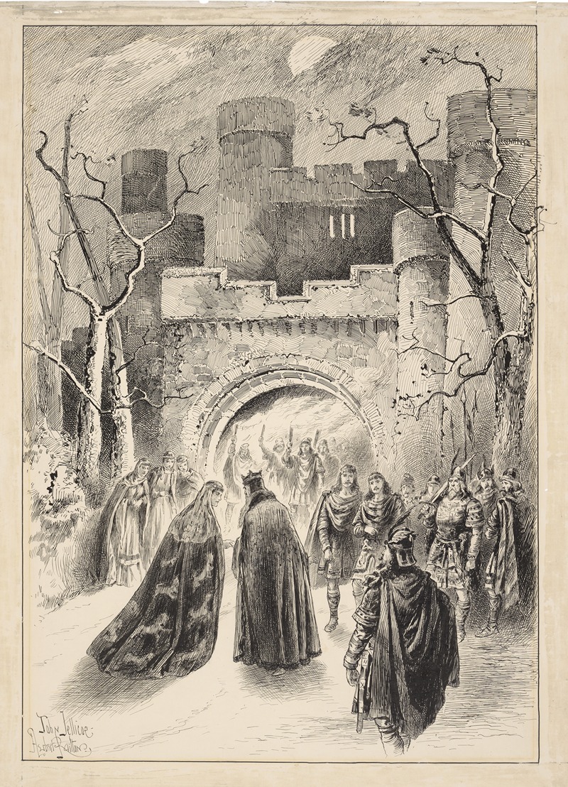 John Jellicoe - Macbeth, act I, scene 6, Lyceum Theatre, January 19, 1889, Henry Irving as Macbeth, Ellen Terry as Lady Macbeth