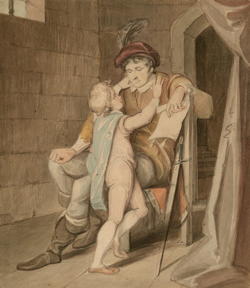 John Massey Wright - Arthur pleading with Hubert for his life – King John, act IV, sc. 1