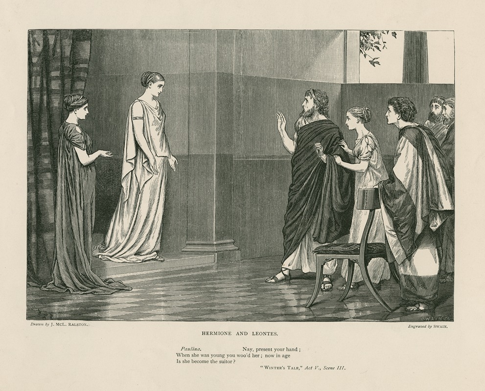 Joseph Swain - Hermione and Leontes, Paulina; Nay, present your hand, Winter’s tale, act V, scene III