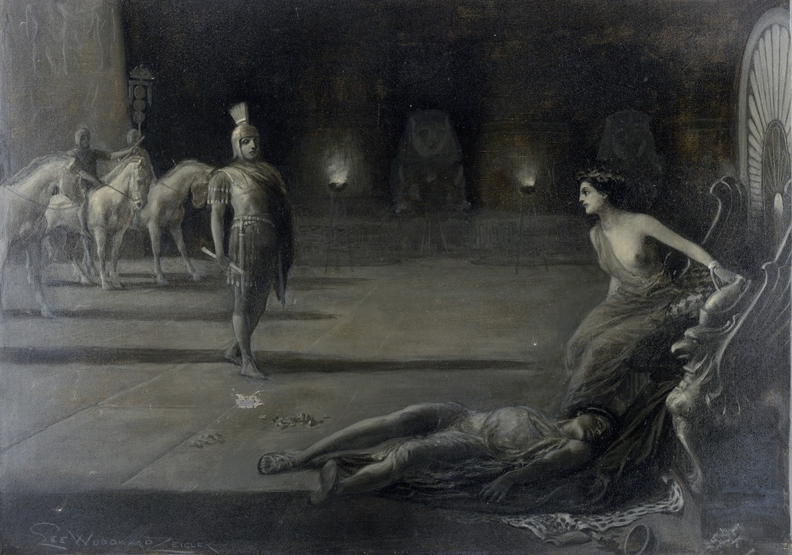 Lee Woodward Zeigler - Antony approaching Cleopatra, Meïamoun lying dead at her feet