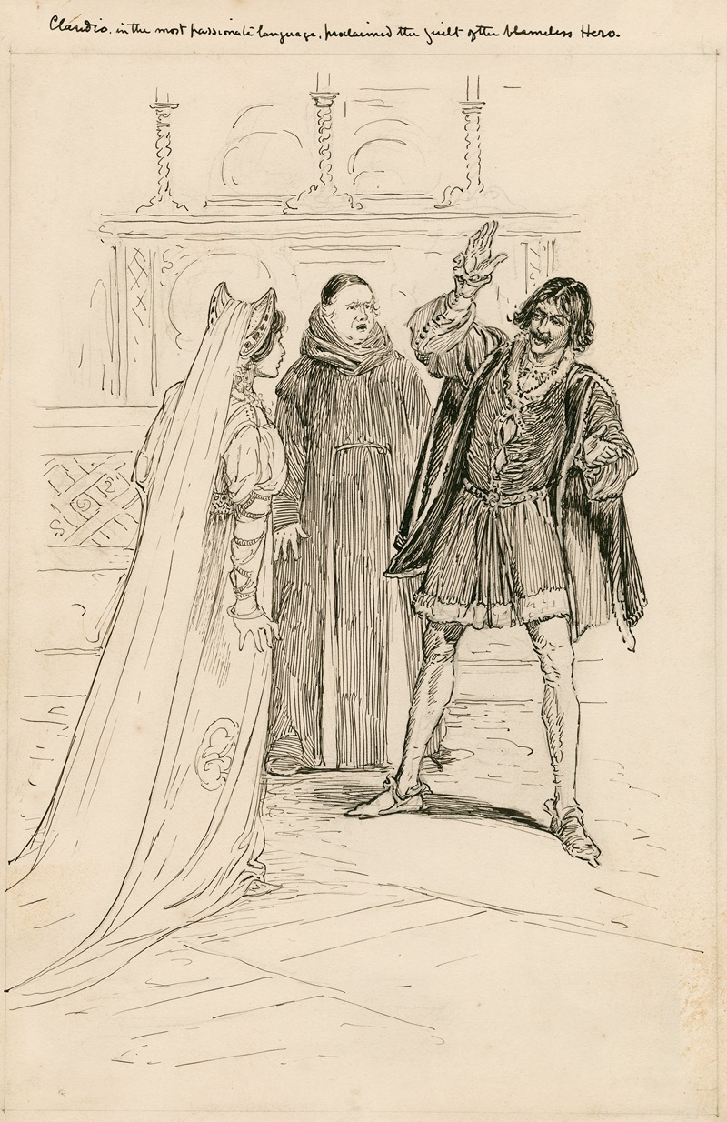 Louis Rhead - Claudio, in the most passionate language, proclaimed the guilt of the blameless Hero