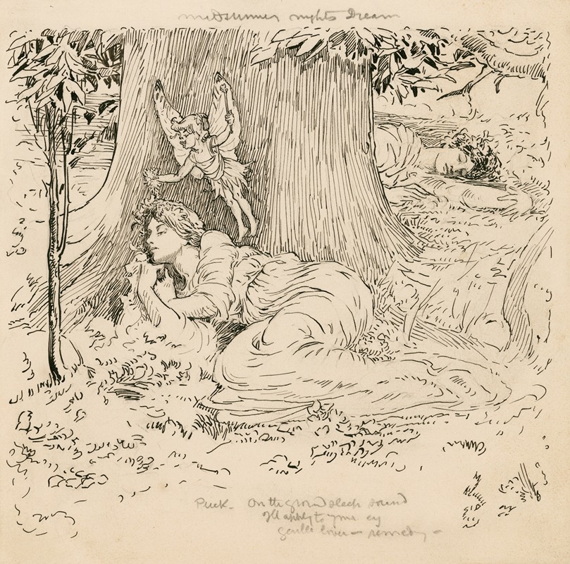 Louis Rhead - Midsummer night’s dream, Puck; On the ground sleep sound