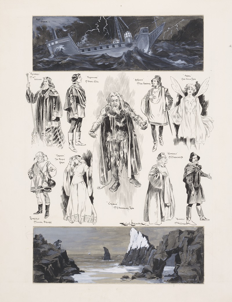 Ralph Cleaver - Sketches at the production of the Tempest at His Majesty’s Theatre