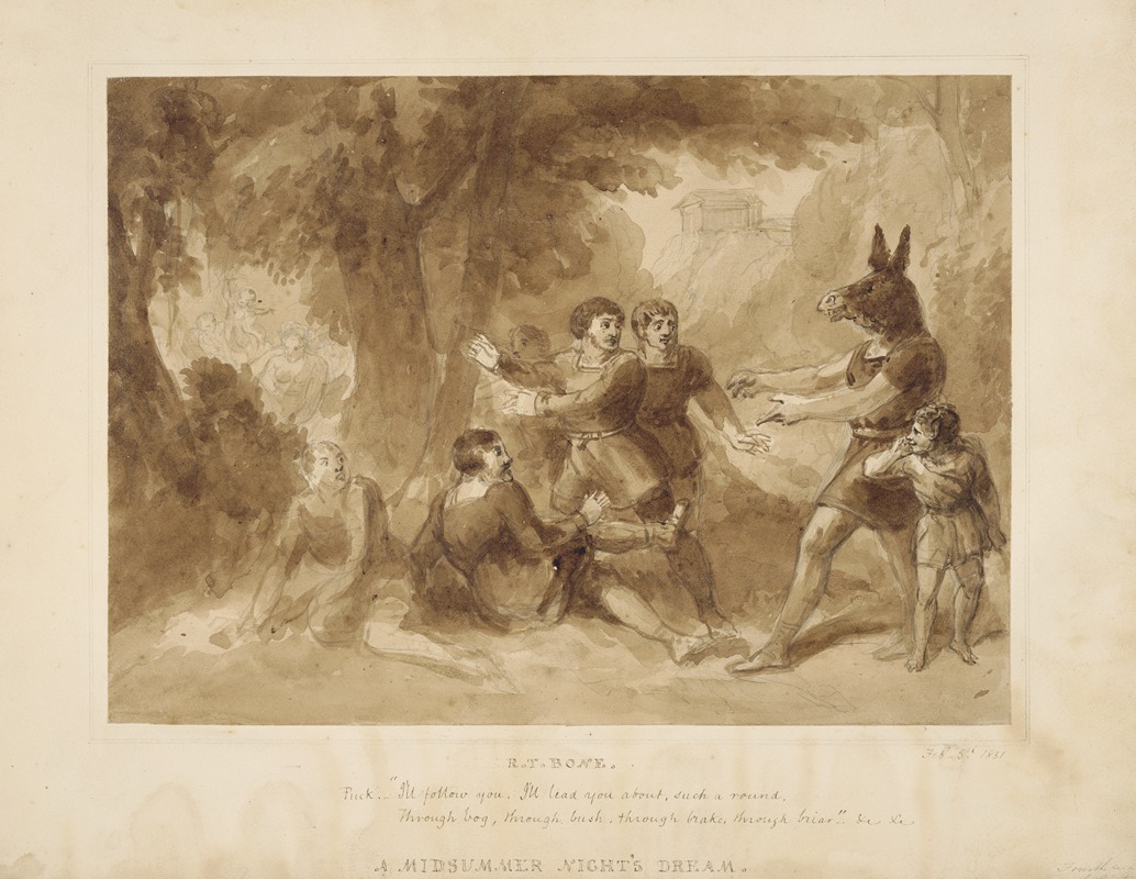 Robert Trewick Bone - A midsummer night’s dream [act III, scene 1] Puck; ‘I’ll follow you. I’ll lead you about …’