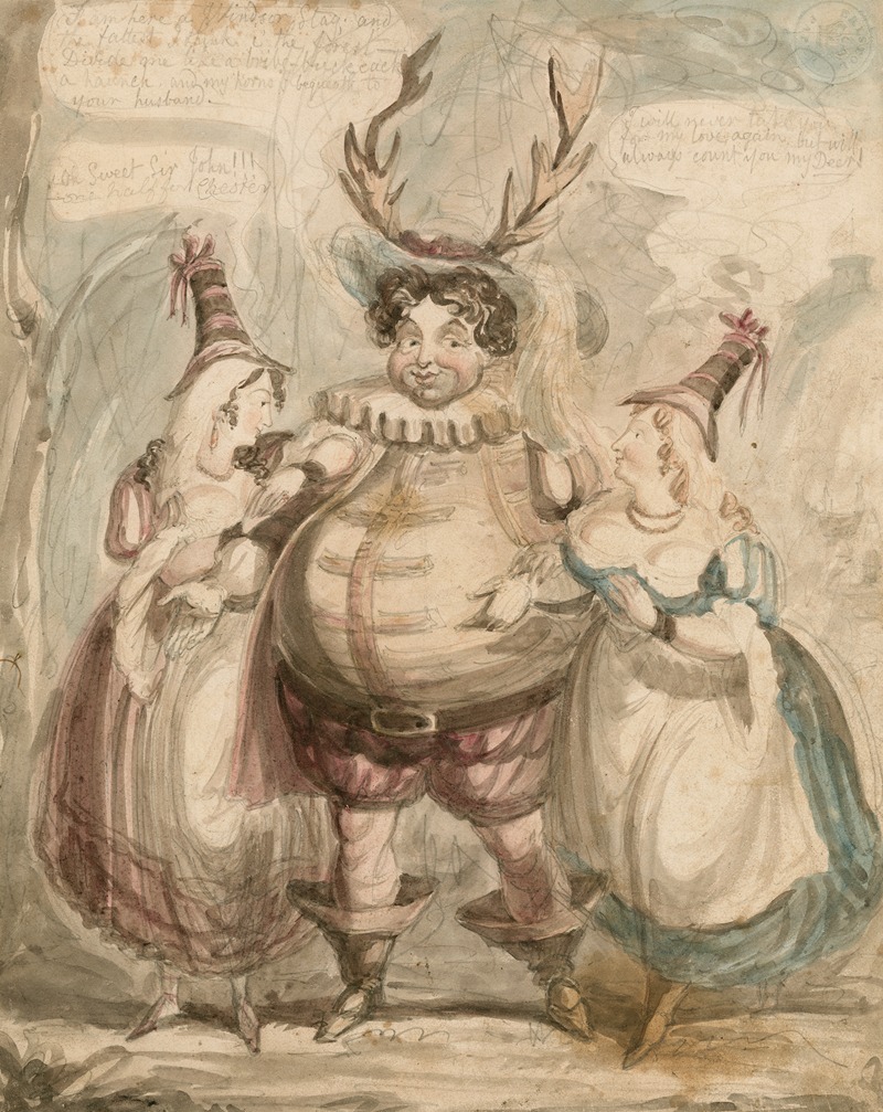 Thomas Howell Jones - Sir John Falstaff and the Merry wives of Windsor, scene 3rd, Herne’s Oak