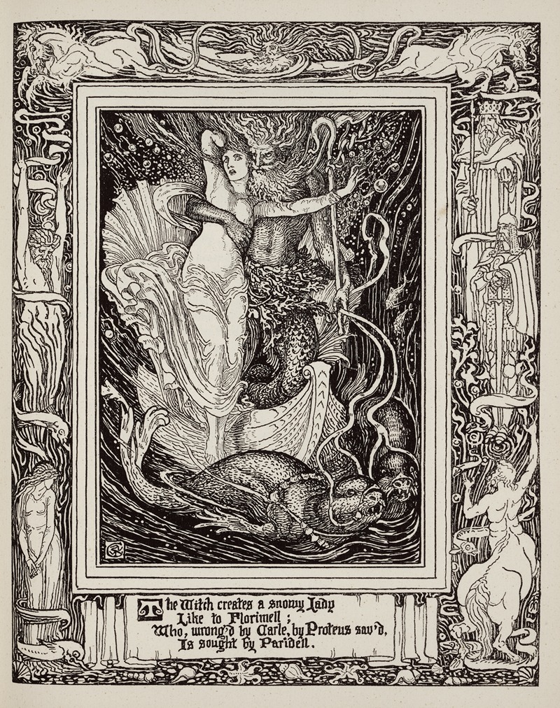 Walter Crane - Florimell saved by Proteus